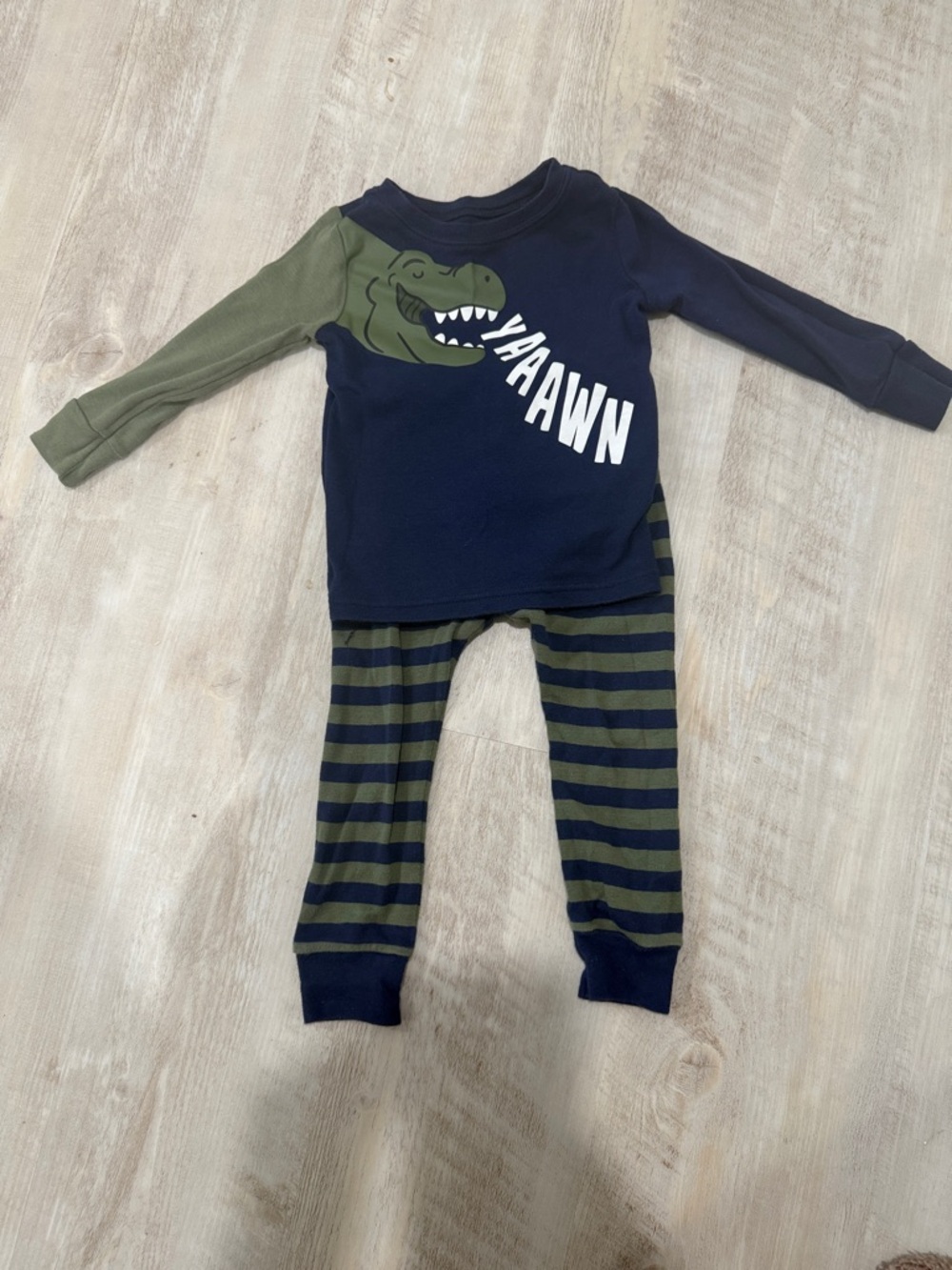Old Navy Navy and Olive Dinosaur Pajama Set